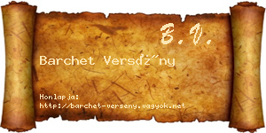 Barchet Versény névjegykártya